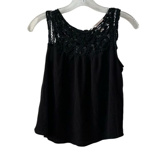 Forever 21 Women's Black Lace Sleeveless Blouse Size M Casual Top - Picture 1 of 8